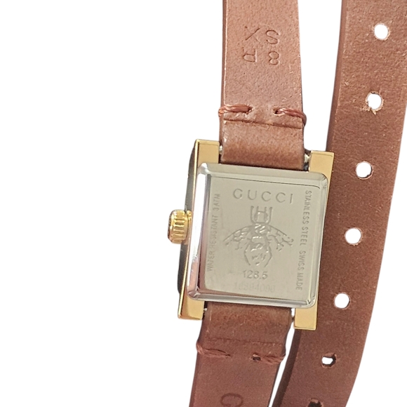 Gucci Women's Gold and Brown Leather Watch - Picture 7 of 7